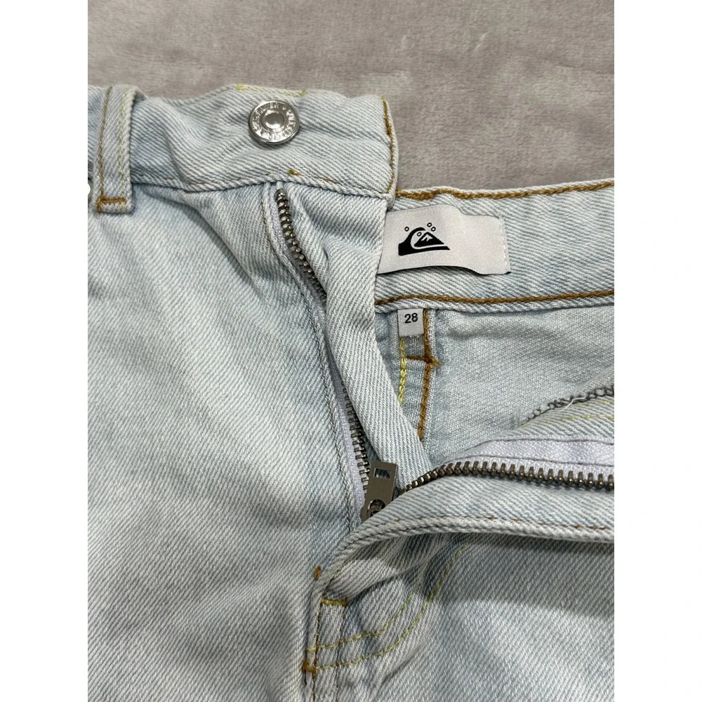 Quicksilver Shorts Women Size 28 Cut-off Denim Frayed‎ Hem Zipper Button EUC